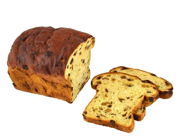 Rozijnen-Krentenbrood&nbsp;half gesneden